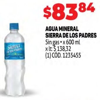 Makro Agua Mineral Sierra de Los Padres 600ml oferta