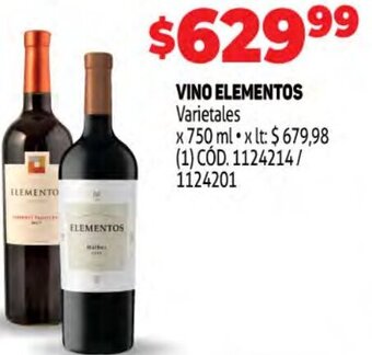 Makro Vino Elementos 750ml oferta