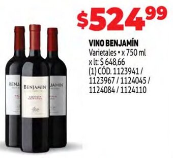 Makro Vino Benjamín 750ml oferta