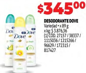 Makro Desodorante Dove 89g oferta