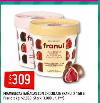 Walmart Franui Frambuesas Bañadas Con Chocolate 150g oferta