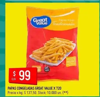 Walmart Papas Congeladas Great Value 720 oferta
