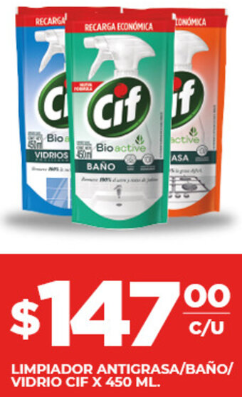 Supermercados DIA Limpiador Antigrasa/Baño/Vidrio CIF 450ml oferta