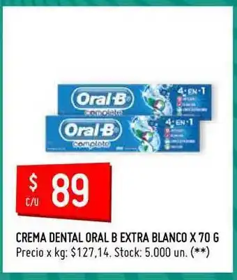 Changomas Oral B Crema Dental Extra Blanco 70g oferta