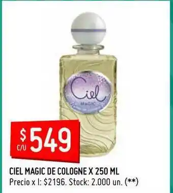 Changomas Ciel Magic De Cologne 250ml oferta