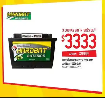 Changomas Batería Hardbat 12 V X 70 AMP oferta