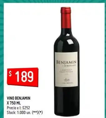 Changomas Benjamin Vino 750ml oferta