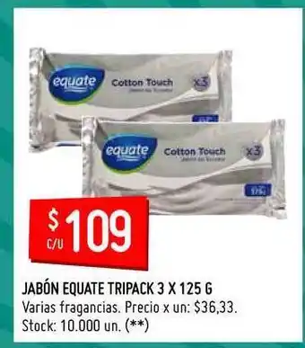 Changomas Equate Jabón Tripack 125g oferta