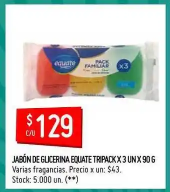 Changomas Jabón De Glicerina Equate Tripack 90g oferta