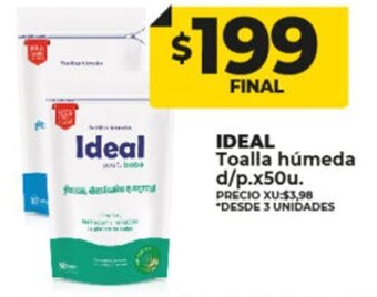 Supermayorista Vital Ideal Toalla Húmeda x 50u oferta