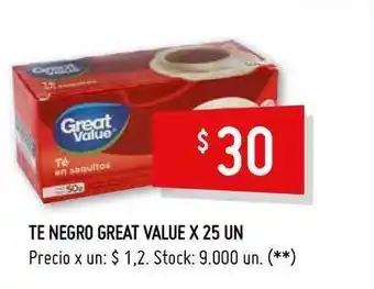 Changomas Te Negro Great Value 25un oferta