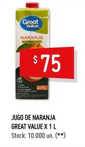 Changomas Naranja Jugo DeGreat Value 1L oferta