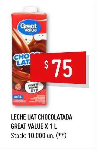 Changomas Chocolatada Leche UAT Great Value 1L oferta