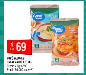 Changomas Puré Sabores Great Value 100g oferta