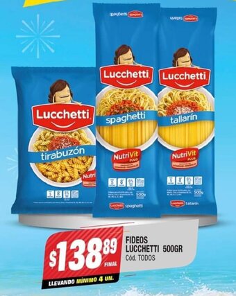 Supermercados Yaguar Fideos Lucchetti 500g oferta
