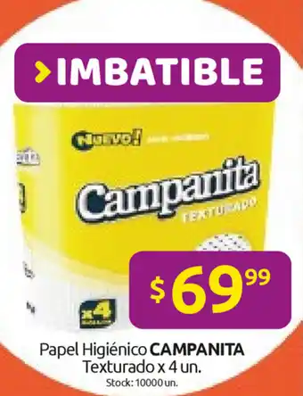 Cordiez Campanita Papel Higiènico Texturado x 4 un oferta