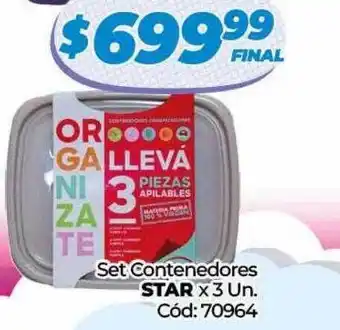 Diarco Set contenedores star x 3 oferta