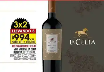 Coto Vino varietal la celia reserva oferta