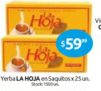 Cordiez La Hoja Yerba en Saquitos x 25 un oferta