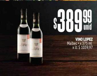 Makro Vino lopez malbec oferta