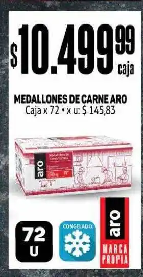 Makro Medallones de carne aro caja x 72 oferta