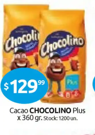Cordiez Chocolino Cacao Plus x 360 gr oferta
