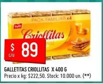 Changomas Criollitas Galletitas 400g oferta