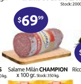 Cordiez Champion Salame Milán x 100 gr oferta