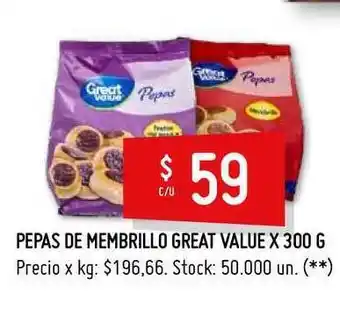 Changomas Pepas De Membrillo Great Value 300g oferta