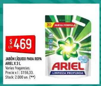 Changomas Ariel Jabón Líquido Para Ropa 3L oferta