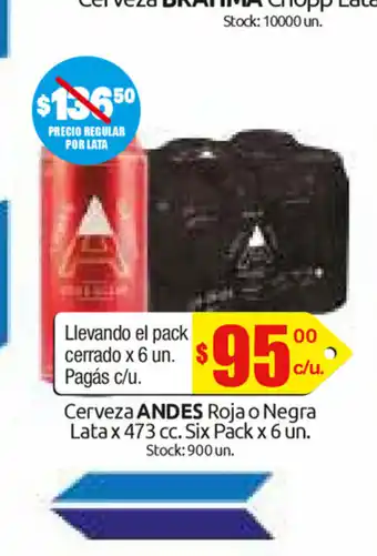 Cordiez Andes Cerveza Roja o Negra Lata oferta