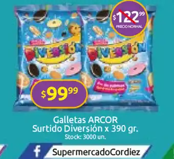 Cordiez Arcor Galletas Surtido Diversión x 390 gr oferta
