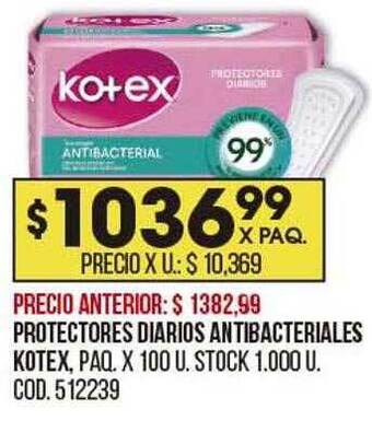 Coto Protectores diarios antibacteriales kotex oferta