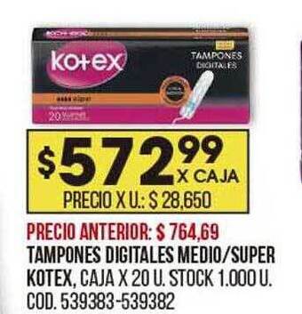 Coto Tampones digitales medio-super kotex oferta