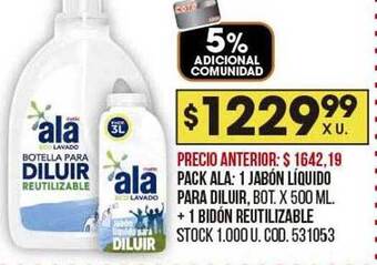 Coto Pack ala: 1 jabón líquido para diluir + 1 bidón reutilizable oferta