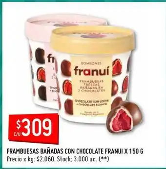 Changomas Franui Frambuesas Bañadas Con Chocolate 150g oferta