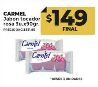 Supermayorista Vital Carmel jabon tocador rosa oferta
