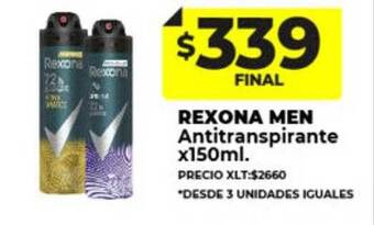 Supermayorista Vital Rexona men antitranspirante oferta