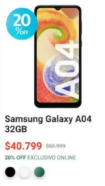 Claro Samsung Galaxy A04 32GB oferta