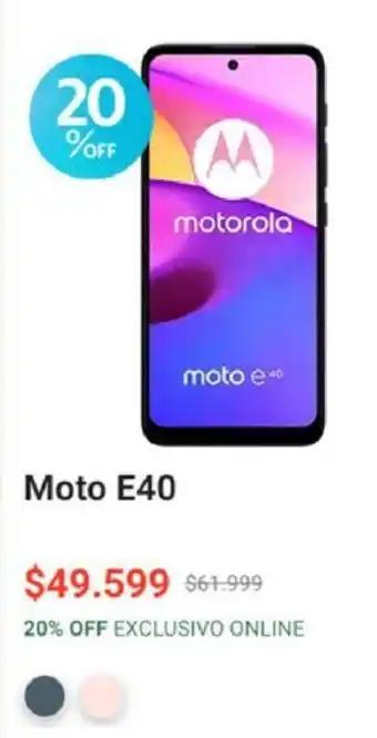 Claro Motorola Moto E40 oferta