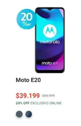 Claro Motorola Moto E20 oferta