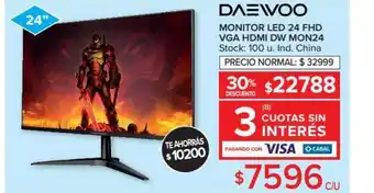 Carrefour Daewoo Monitor Led 24 FHD VGA HDMI DW MON24 oferta