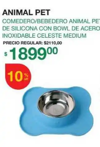 Puppis Comedero-bebedero Animal Pet De Silicona Con Bowl De Acero Inoxidable Celeste Medium Animal Pet oferta