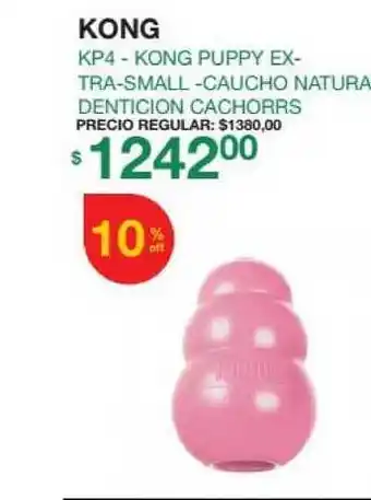 KP4 - Kong Puppy Extra-small -caucho Natura Denticion Cachorrs Kong