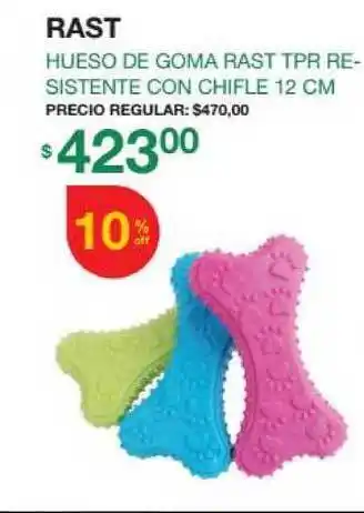 Puppis Hueso De Goma Rast TPR Resistente Con Chifle 12 Cm Rast oferta