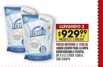 Coto Jabón liquido para la ropa biodegradable ecovita oferta