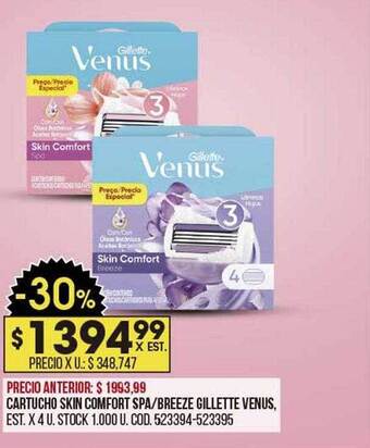 Coto Cartucho skin comfort spa breeze gillette venus oferta