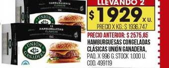 Coto Hamburguesas congeladas clasicas unión ganadera oferta