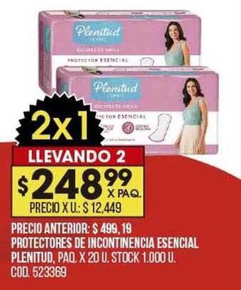 Coto Protectores de incontinencia esencial plenitud oferta