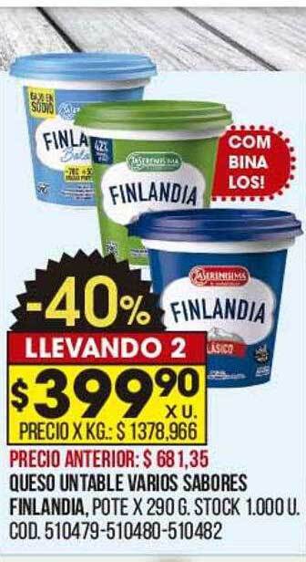 Coto Queso untable varios sabores finlandia oferta